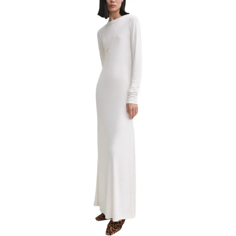 TOTEME FW24 Long-Sleeved Dresses Women's Egg Cream White-1