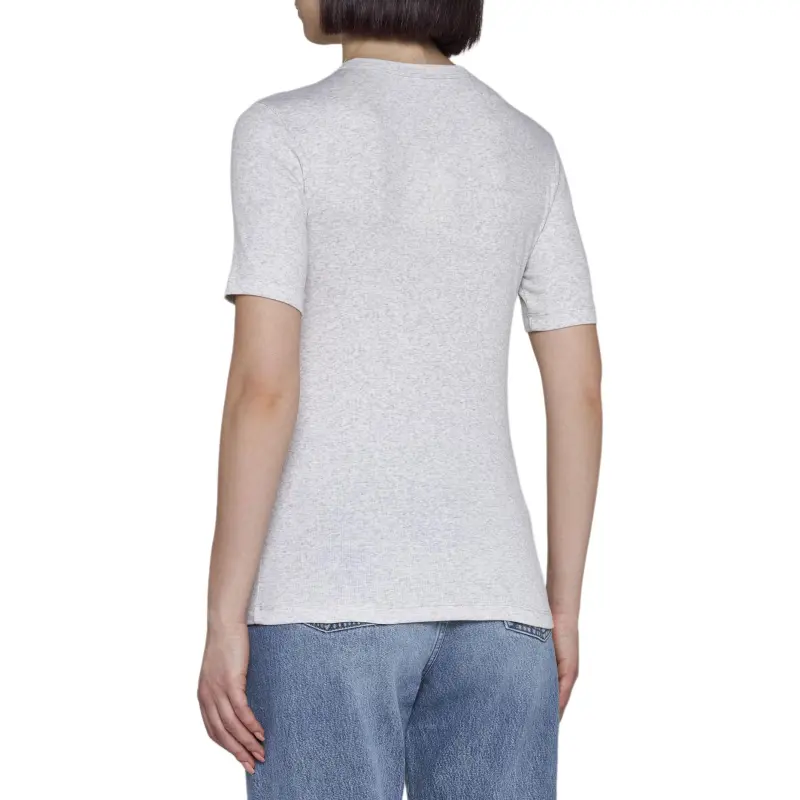 TOTEME Fine ribbed Cotton T shirt-3