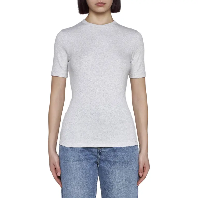 TOTEME Fine ribbed Cotton T shirt-1