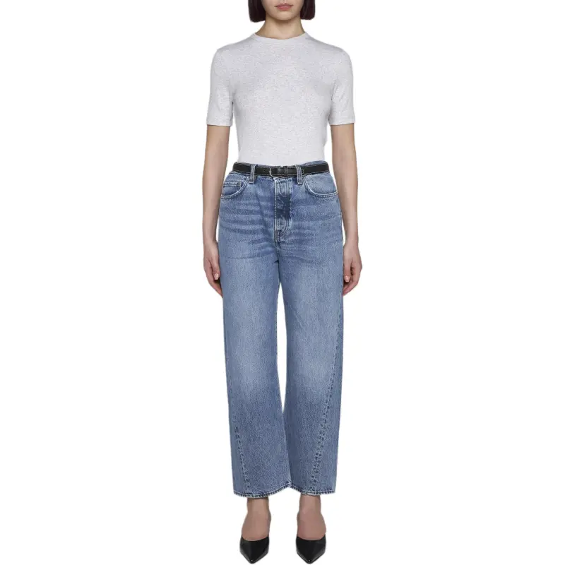 TOTEME Fine ribbed Cotton T shirt-2