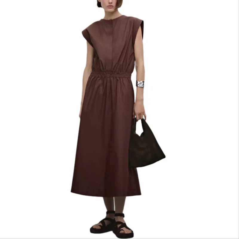 Massimo Dutti Sleeveless Dress Women's Dark Red-2