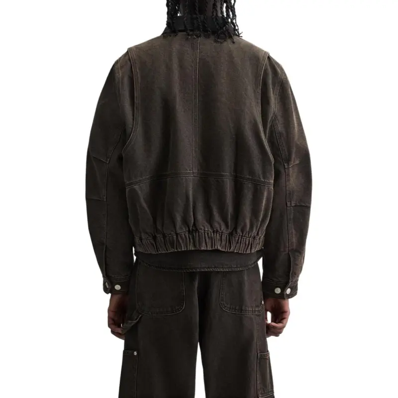 ZARA Denim Jacket Men's Dark Brown-3