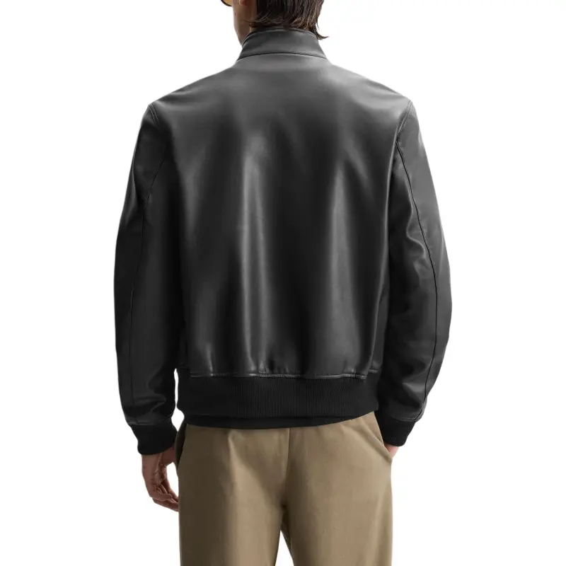 ZARA Leather Jacket Men's Black-4
