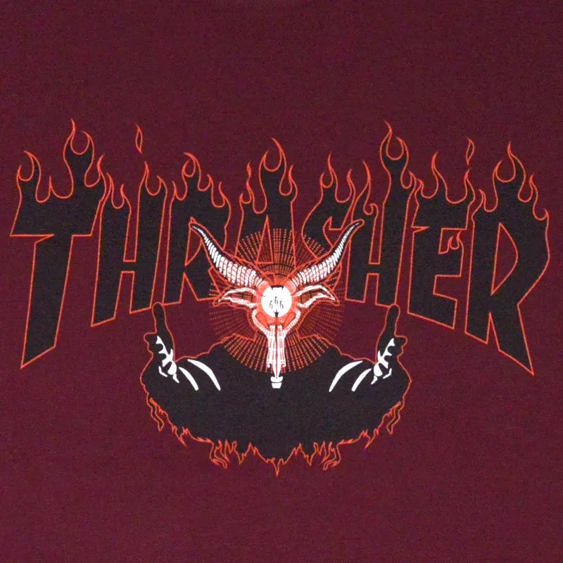 Thrasher T Shirt Japan Version Unisex Burgundy-2