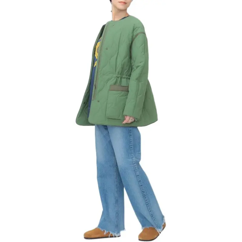 Beams Puffer Jacket Women's Olive Green-4