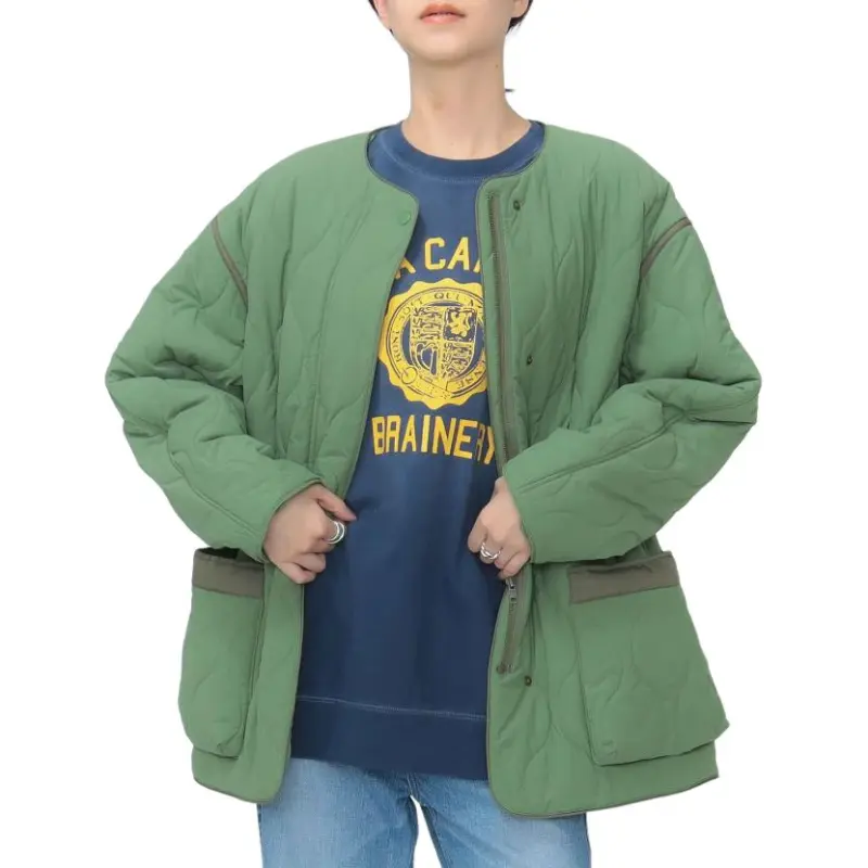 Beams Puffer Jacket Women's Olive Green-2