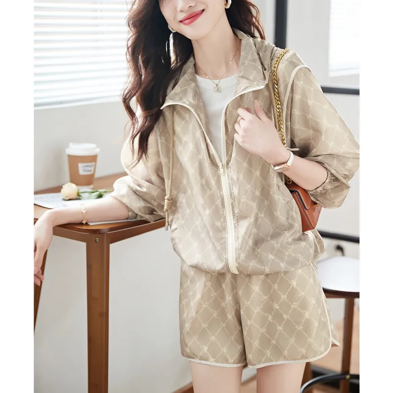 Mo Han Yi Mei Casual Suit Women's Light Coffee-2