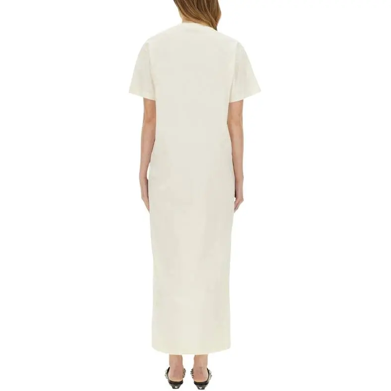 MSGM Short Sleeved Dress Women's Beige-3
