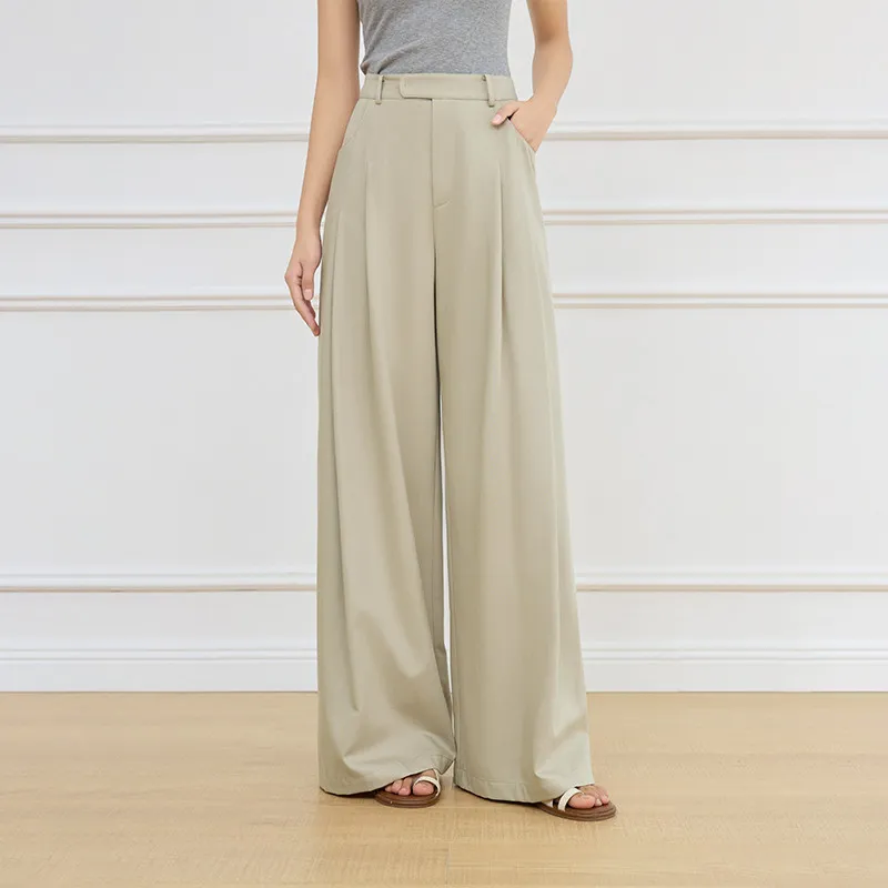 FANSILANEN Casual Pants Women's Light Gray Green-1