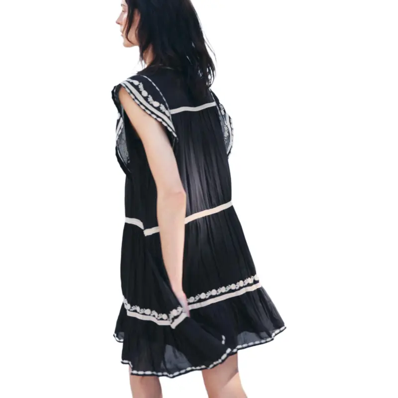 ZARA ZW Series Sleeveless Dress Women's Black/Nude-4