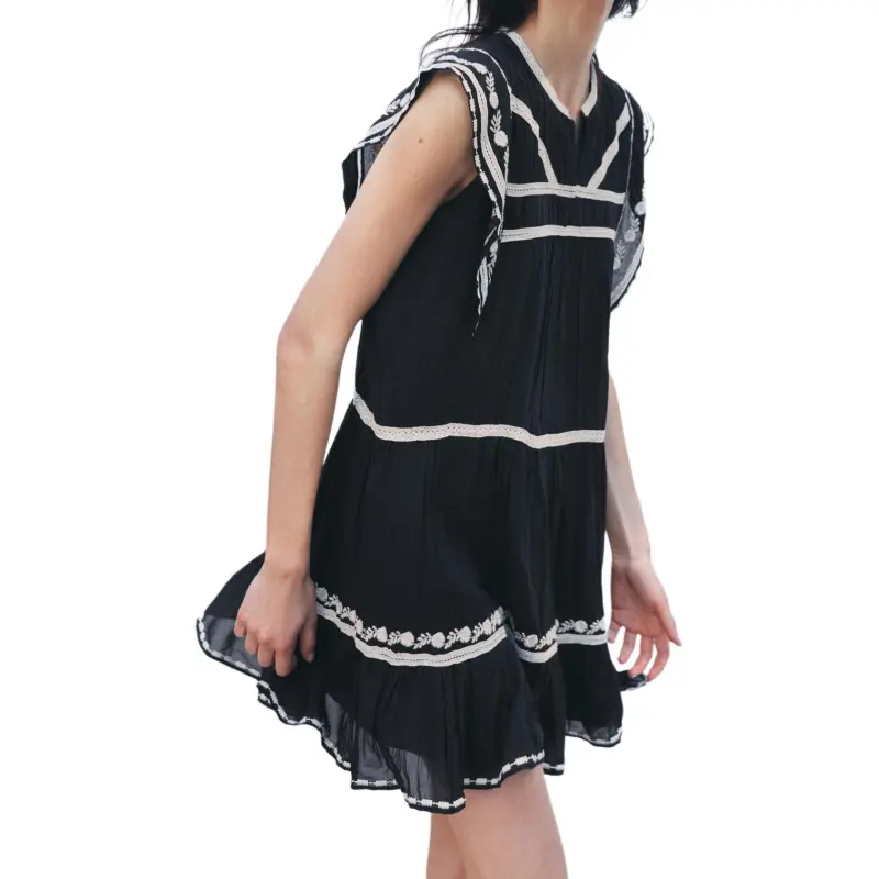 ZARA ZW Series Sleeveless Dress Women's Black/Nude-2