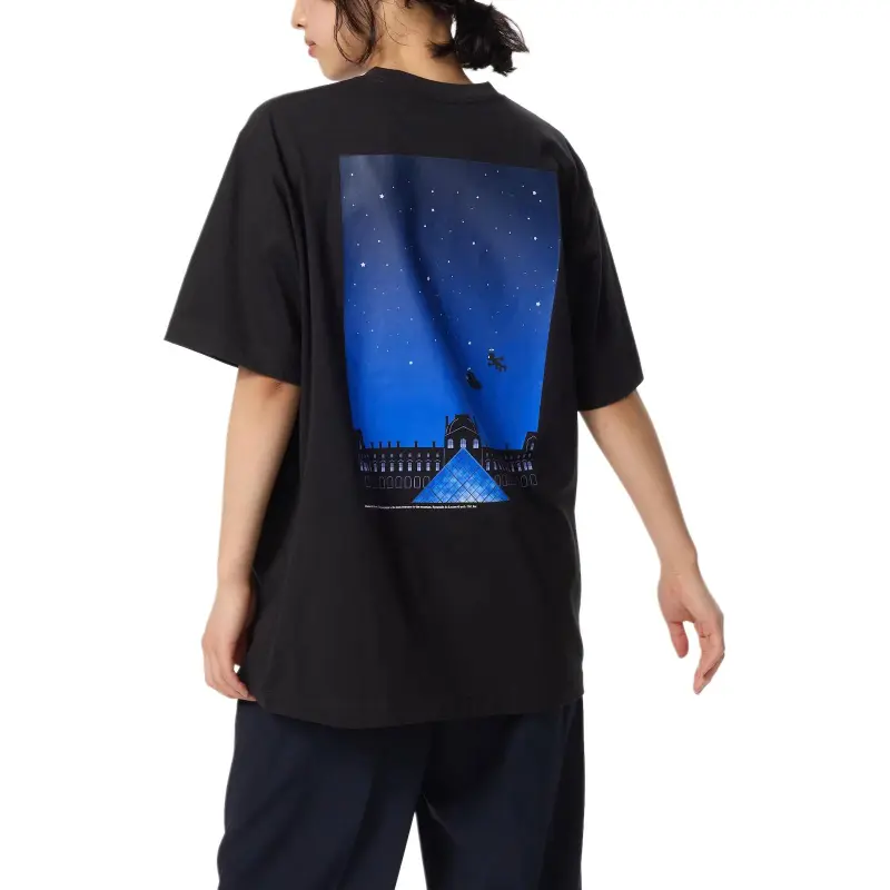 UNIQLO x Doraemon X Louvre, Collaboration SS25 T Shirt Unisex Black-1