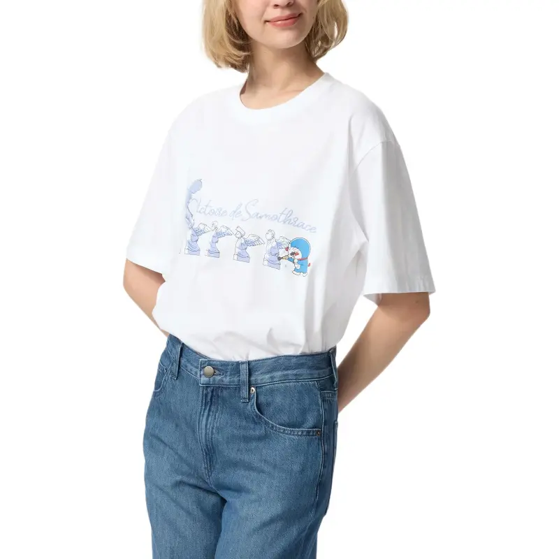 UNIQLO x Doraemon X Louvre, Collaboration SS25 T Shirt Unisex White-2