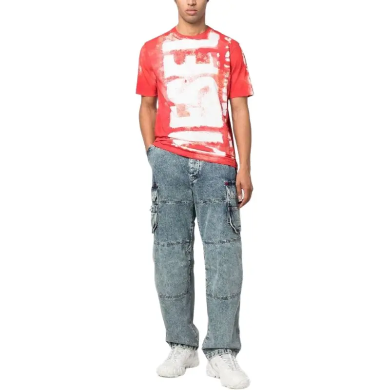 DIESEL T-Shirts Men Red-3
