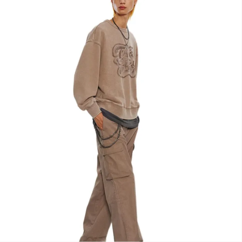 H&M Sweatshirts Men Beige-2