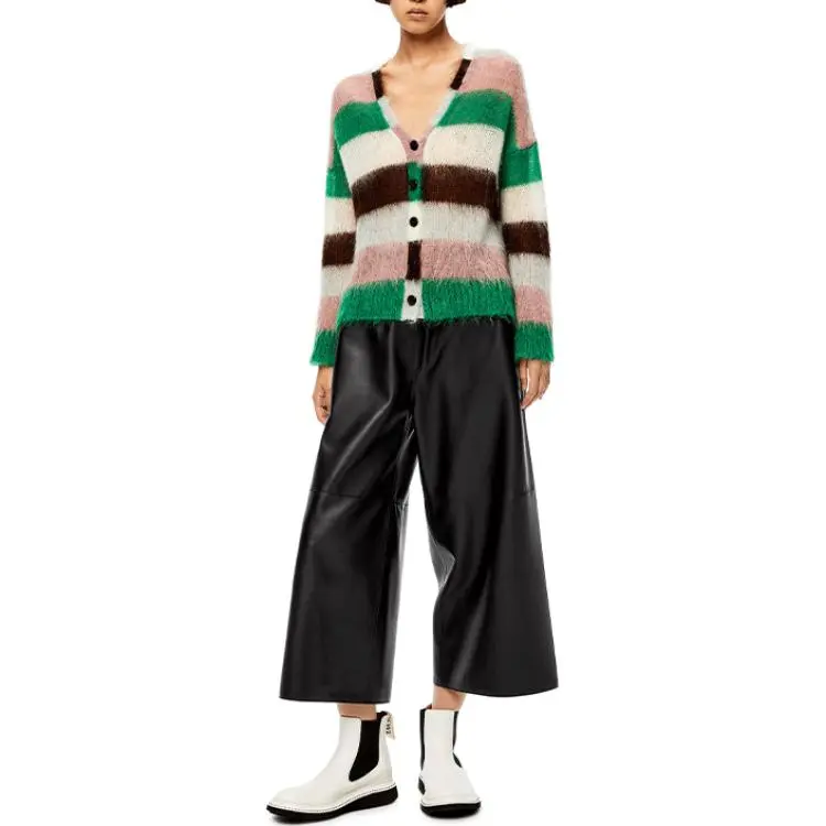 LOEWE Leather Cropped Trousers-1