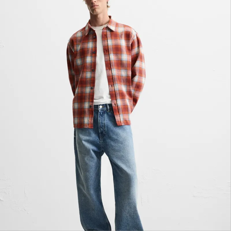 ZARA Shirts Men Red-4