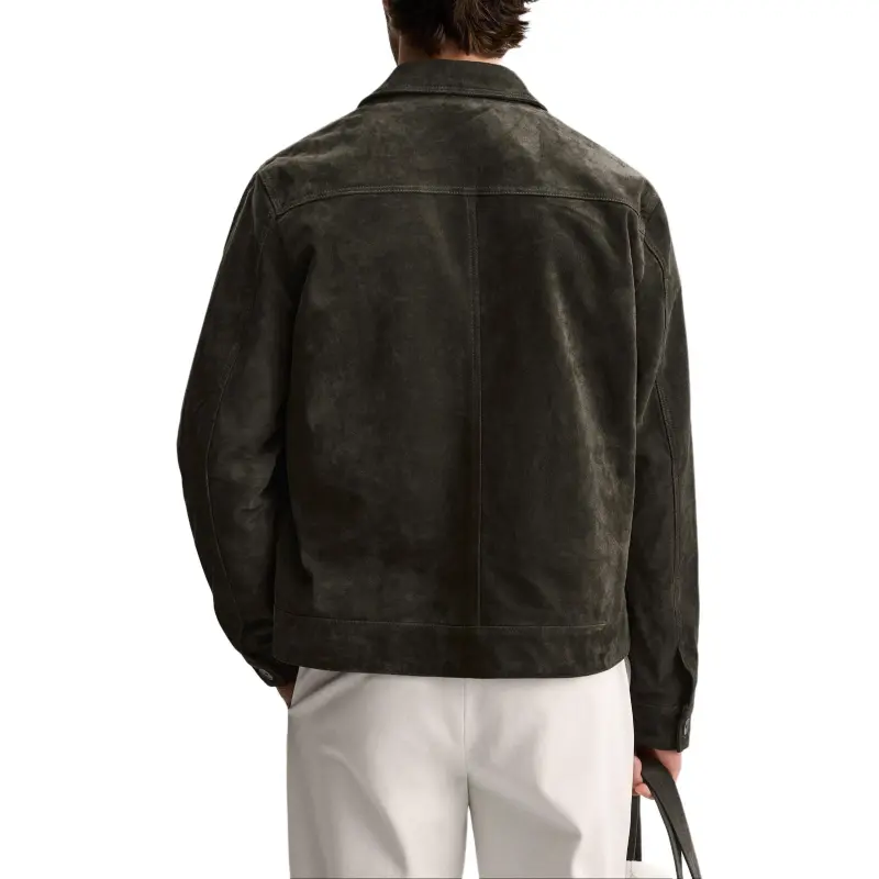 ZARA Leather Jacket Men's Green-5