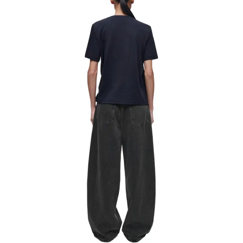 COS Drop Shoulder Sleeve T Shirt Women's Navy Blue-4