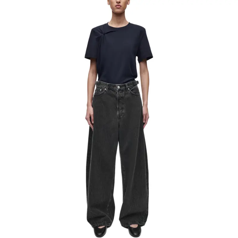 COS Drop Shoulder Sleeve T Shirt Women's Navy Blue-2