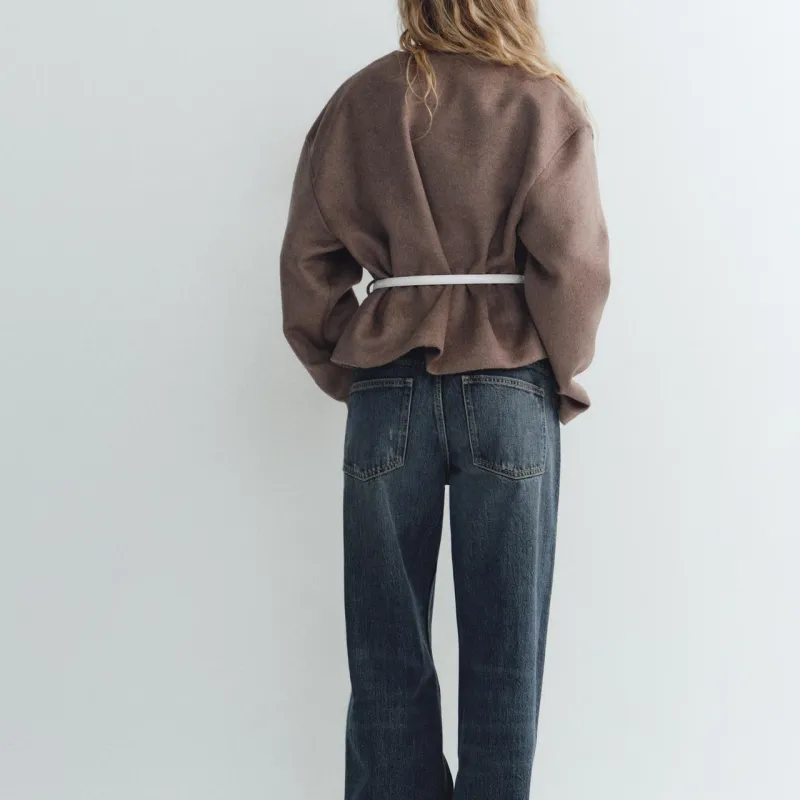 ZARA Jackets Coats Women's Light Brown Yellow-5