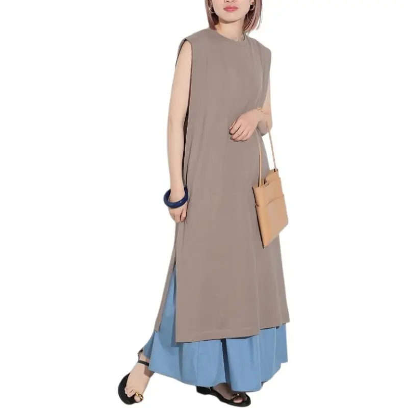 Beams Two Piece Skirt Sets Women's Clothing Sets Light Umber+Blue-1