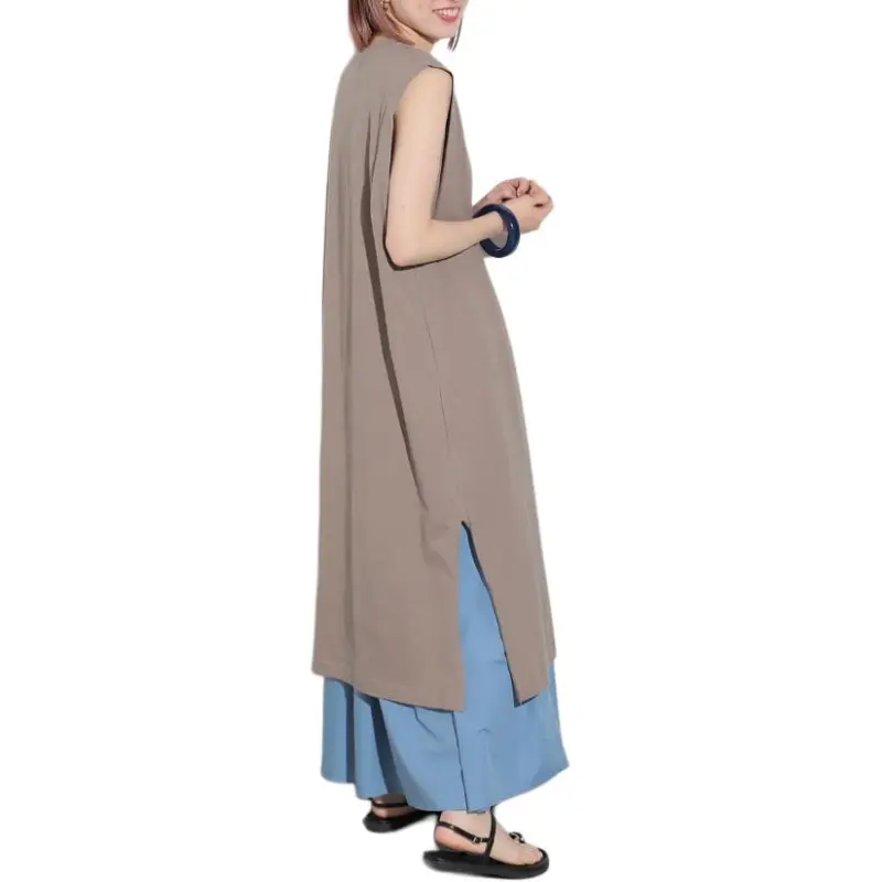 Beams Two Piece Skirt Sets Women's Clothing Sets Light Umber+Blue-2