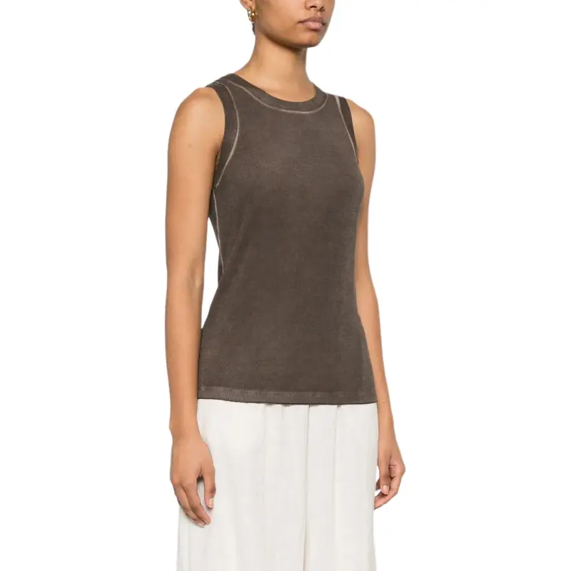 UMA WANG Crewneck Knitted Tank Top-2