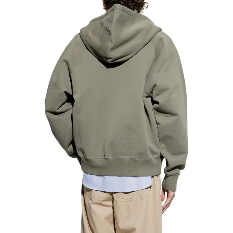 Ami Paris Ami De Coeur Logo Embroidered Zipped Hoodie-3