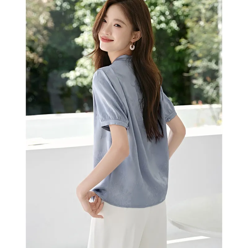 Mo Han Yi Mei Shirt Women's Sea Salt Blue-2