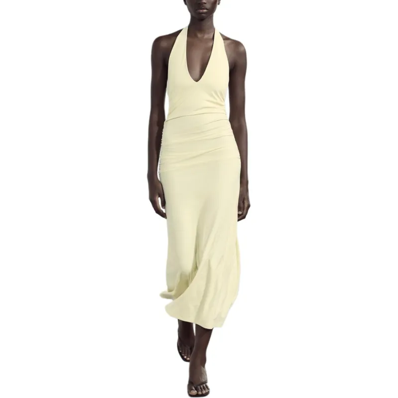 ZARA Slip Dress Women's Light Yellow-2