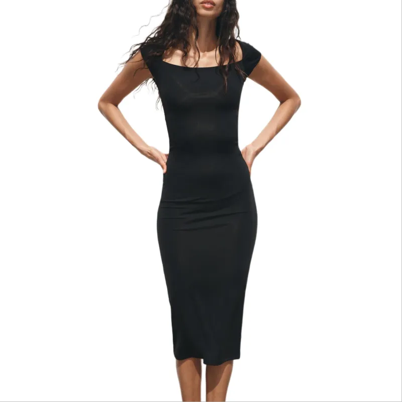 ZARA Sleeveless Dress Women's Black-3