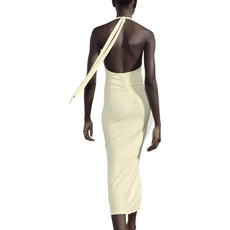 ZARA Slip Dress Women's Light Yellow-3