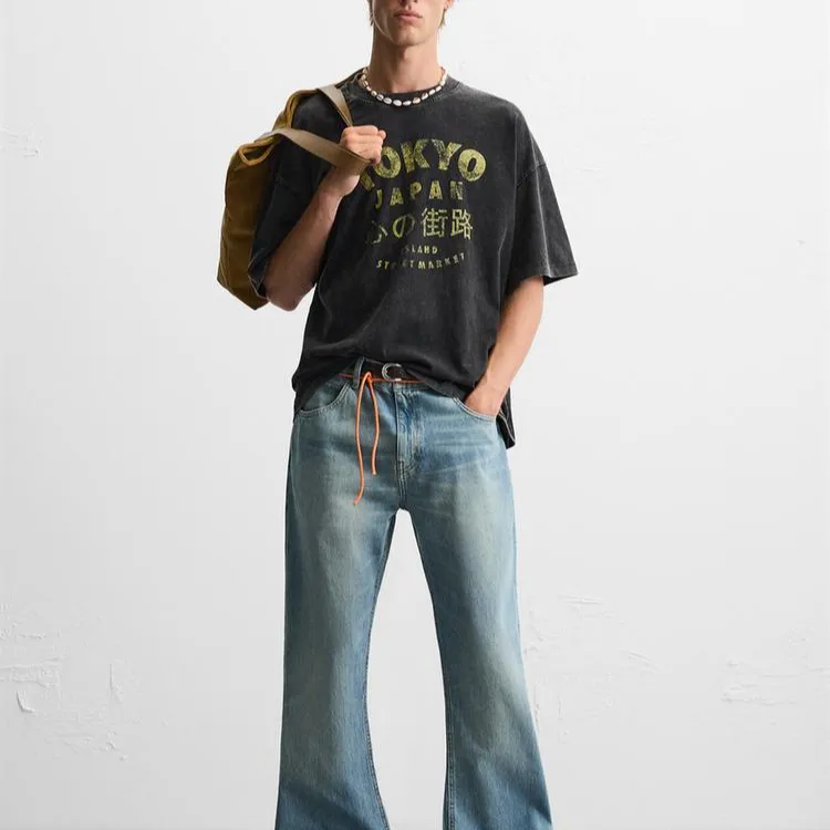 ZARA T Shirts Men Black-3