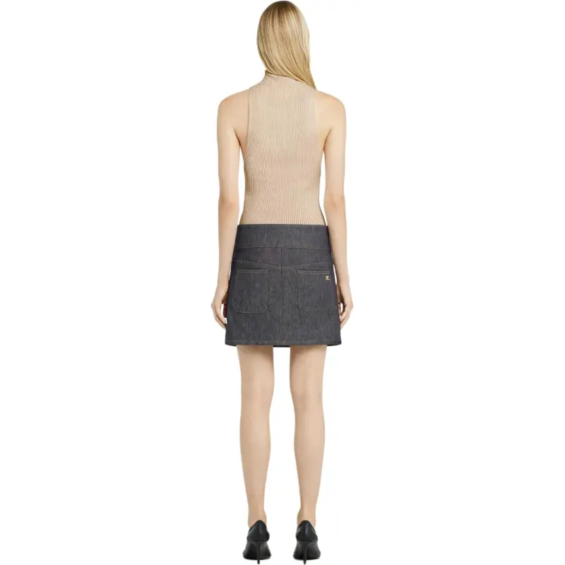 Courrèges Mockneck Light Rib Top 'Cappuccino'-2