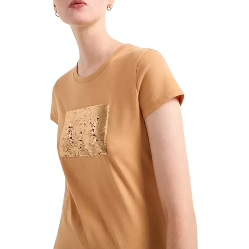 ARMANI EXCHANGEAE FW24 T-Shirt Women's Camel-4