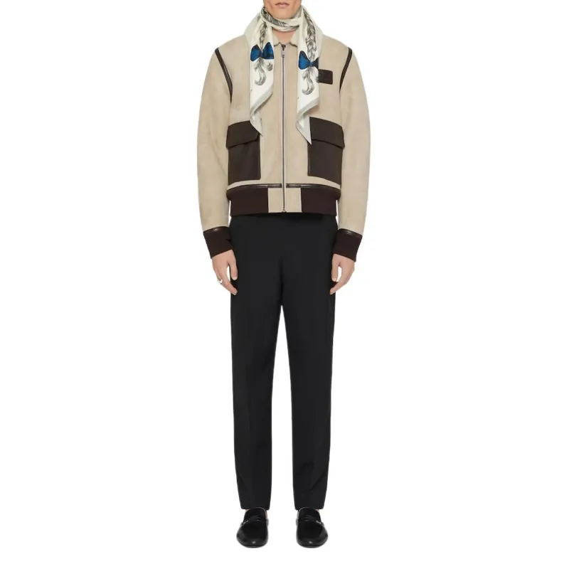 GIVENCHY FW24 Leather Jacket Men's Light Beige-1