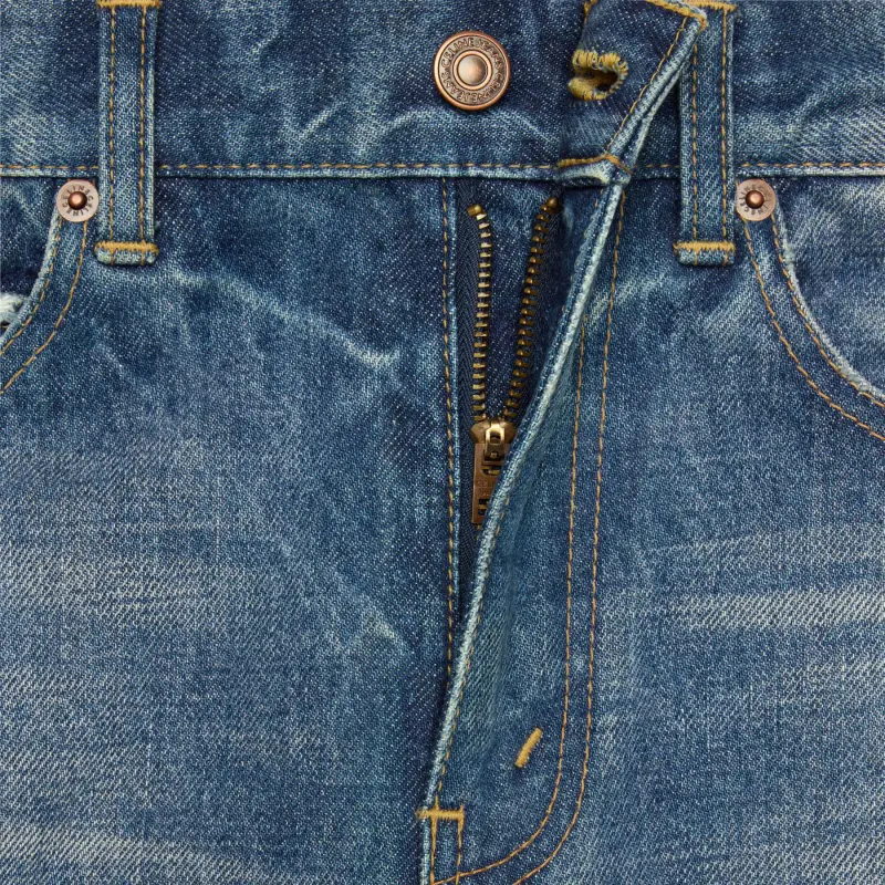 CELINE Flared Surf Jeans In Union Wash Denim-2