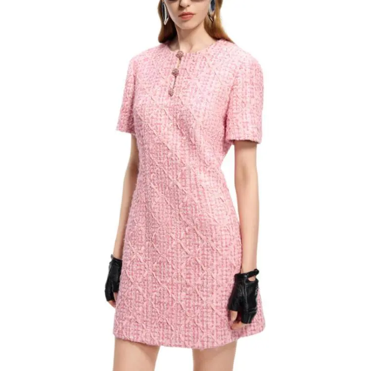 KARL LAGERFELD FW24 Short Sleeved Dress Women's Pink-1