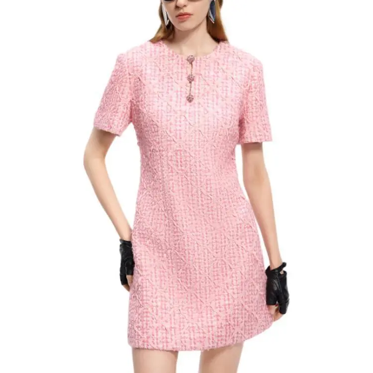 KARL LAGERFELD FW24 Short Sleeved Dress Women's Pink-2