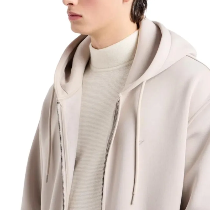 EMPORIO ARMANI Virgin Wool Mock neck Jumper In A Links stitch Motif-4
