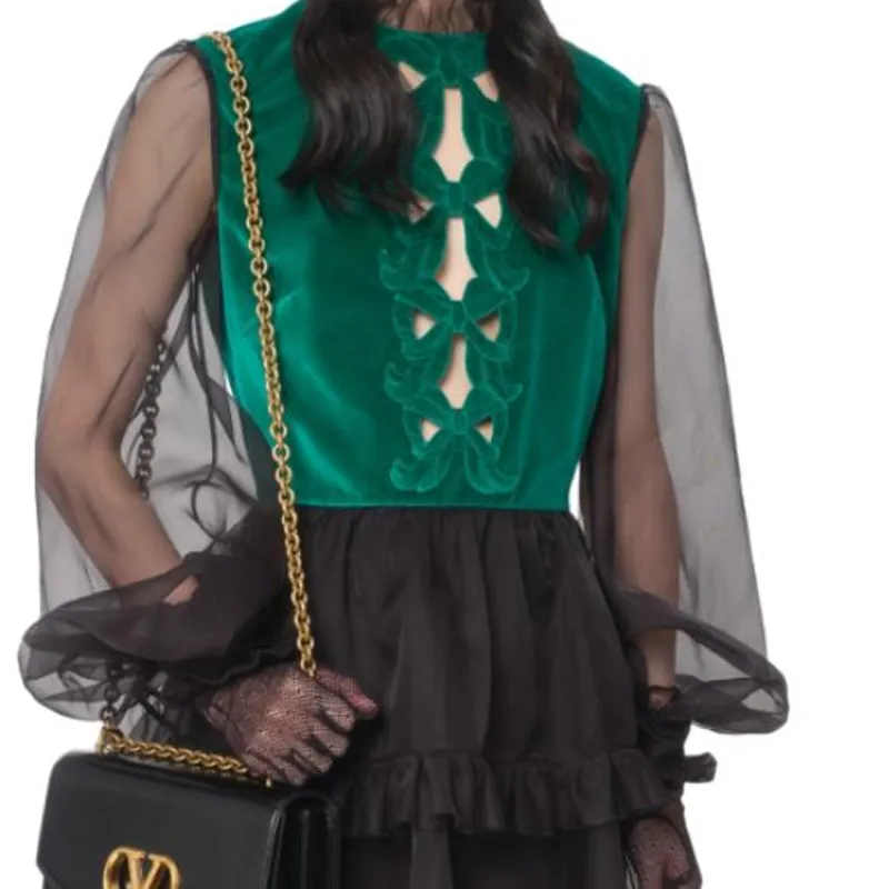 Valentino Embroidered Organza Mini Dress-8