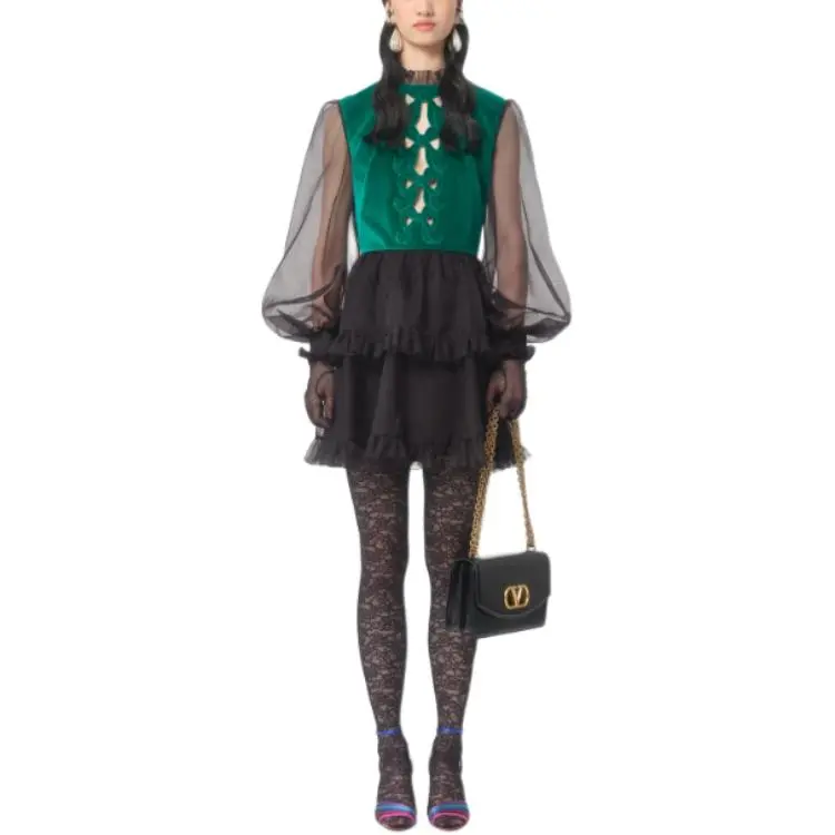 Valentino Embroidered Organza Mini Dress-1