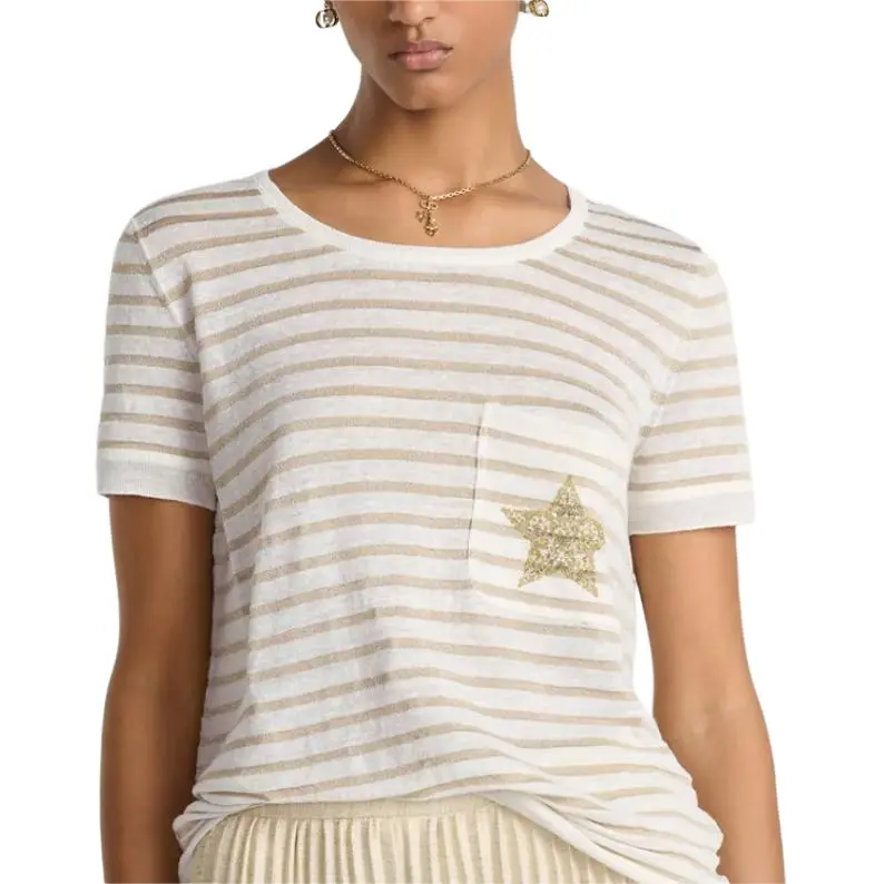 DIOR SS25 T Shirt Women's White Gold-2