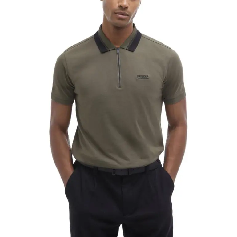 BARBOUR FW24 Polo Shirt Men's Olive Green-2