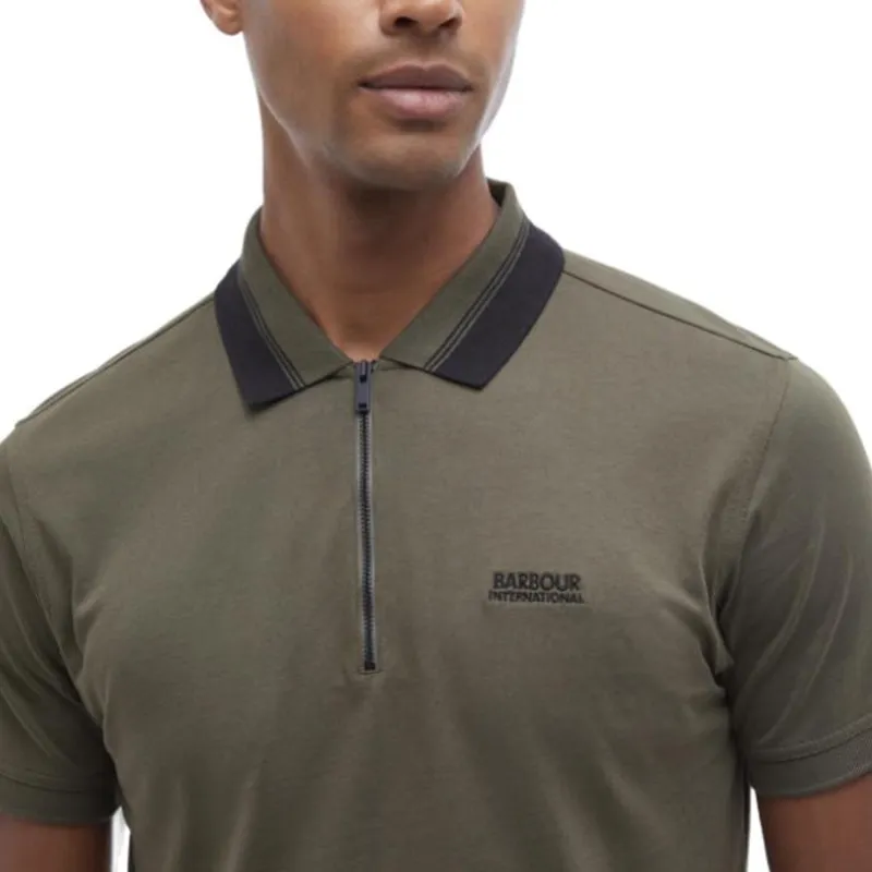 BARBOUR FW24 Polo Shirt Men's Olive Green-4