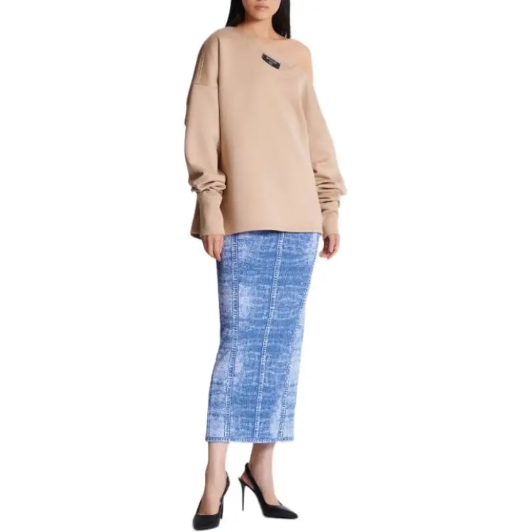 BALMAIN Asymmetric Off shoulder Sweatshirt-3