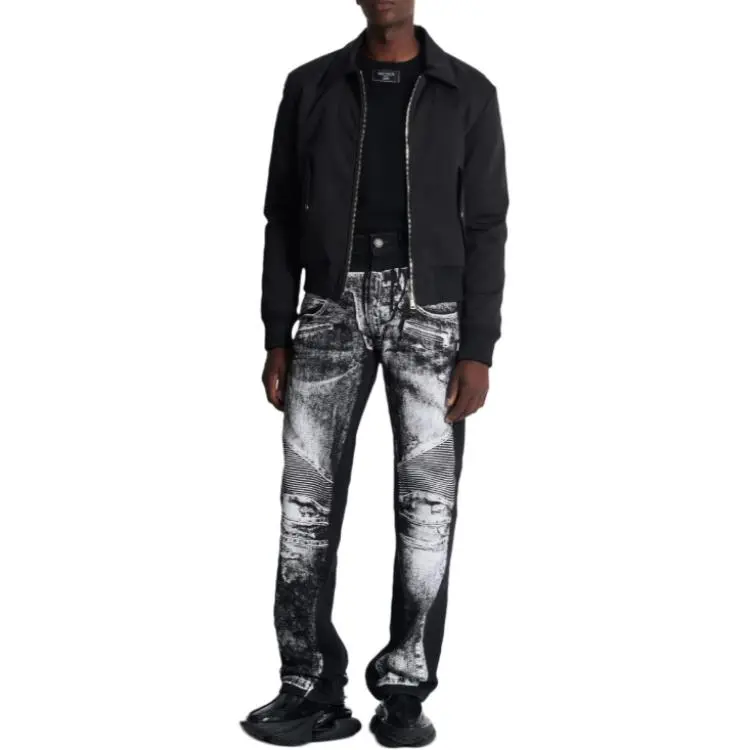 BALMAIN Trompe L'oeil print Jeans-1
