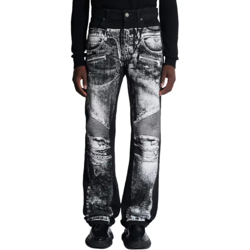BALMAIN Trompe L'oeil print Jeans-2