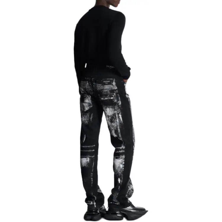BALMAIN Trompe L'oeil print Jeans-3